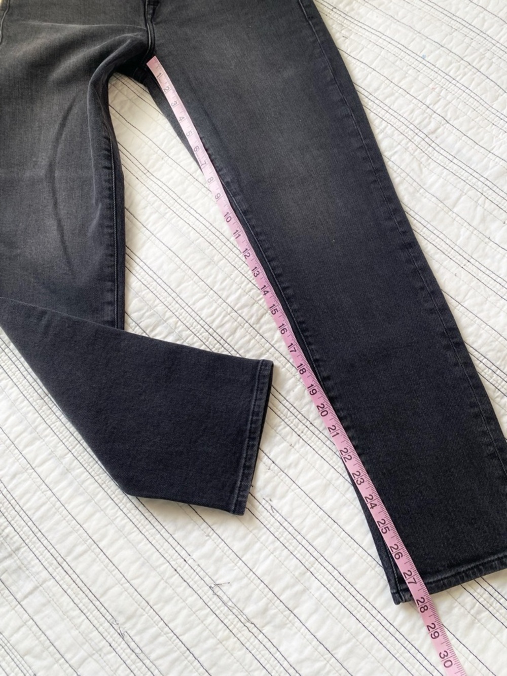 Good American Good Classic High Rise Slim Straight Leg Jeans Black size 4 or 27 - Picture 7 of 9